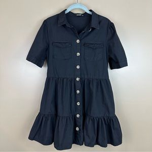 Missguided Black Tiered Mini Dress 4 Whimsigoth Boho Coastal Cowgirl Festival